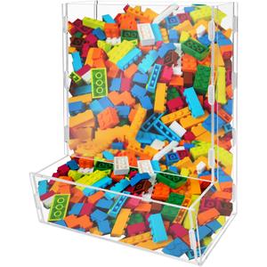 Montex Acrylic Wall Toy Dispenser, Acrylic Wall Storage, (Single Compartment) Hanging Organizer and Storage Bin for Playroom, Blocks, Cars, Balls, Snacks