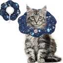ComSaf Cat Cone Collar Soft, Protective Adjustable Cat Cones to Stop Licking After Surgery, Comfortable Lightweight Elizabethan Collar for Kitten Prevent from Licking Wounds, Not Block Vision (M (Neck:6.5-10 in))