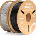 ELEGOO Rapid PETG Filament 1.75mm Black & Gray 2KG, High Speed 30-600mm/s 3D Printer Filament Dimensional Accuracy +/- 0.02 mm, 1kg Cardboard Spool(2.2lbs) Fits for Most FDM 3D Printers