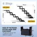 Dog Steps for Car, Truck and SUV - Foldable Pet Stairs for Large Dogs with Non-Slip Rug Surface, Lightweight Dog Ramp Holds Up to 250lbs, 6 Steps