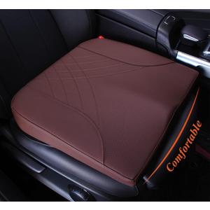 kingphenix Premium Car Seat Cushion, Memory Foam Driver Seat Cushion to Improve Driving View- Coccyx & Lower Back Pain Relief - Seat Cushion for Car, Truck, Office Chair (Leather Brown)