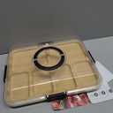 Renmxj Charcuterie Board with Clear Lid, Travel Portable Cheese Board Charcuterie Boxes Cutting Boards for Kitchen, House Warming Gifts New Home, Gifts for Women (6 Compartments Black)