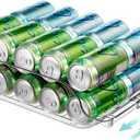 Clear Width Adjustable Soda Can Organizer for Refrigerator Expandable Soda Can Dispenser for Beer Soda Seltzer Pop Can Soda Expand Organizer for Fridge Kitchen Pantry