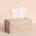OLETHA Aesthetic Rectangle Tissue Box Cover, High Flat Box Tissues Holder Rectangular, Light Taupe