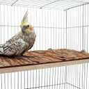 15.7 11.8 inch Large Bird Perch Stand Platform, Natural Wooden Small Animals Cage Accessories, Rectangle Stand Perch Shelf for Parrot Parakeet Cockatiel Rat Hamster Guinea Pig Conures Chinchillas