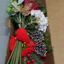 11 Pcs Artificial Flowers Bouquet with Pine Branches, 14" Red Poinsettias Flowers Faux Greenery Spray Stems with Red Berry & Pine Cones, Fake Cedar Picks for DIY Crafts Tabletop Home Party Decor
