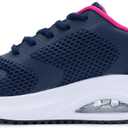 Autper Plantar Fasciitis Shoes Women Walking Arch Support Tennis Casual Athletic Nurse Orthotic Sneakers for Foot Pain Relief (6, Rose navy)