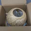 Frideko Bamboo Lantern Plug in Wall Sconces Wicker Wall Lamp with Plug in Cord Hand Woven Rattan Wall Light Farmhouse Rustic Wall Sconces Boho Sconces Wall Lighting for Living Room Bedroom (Orange)