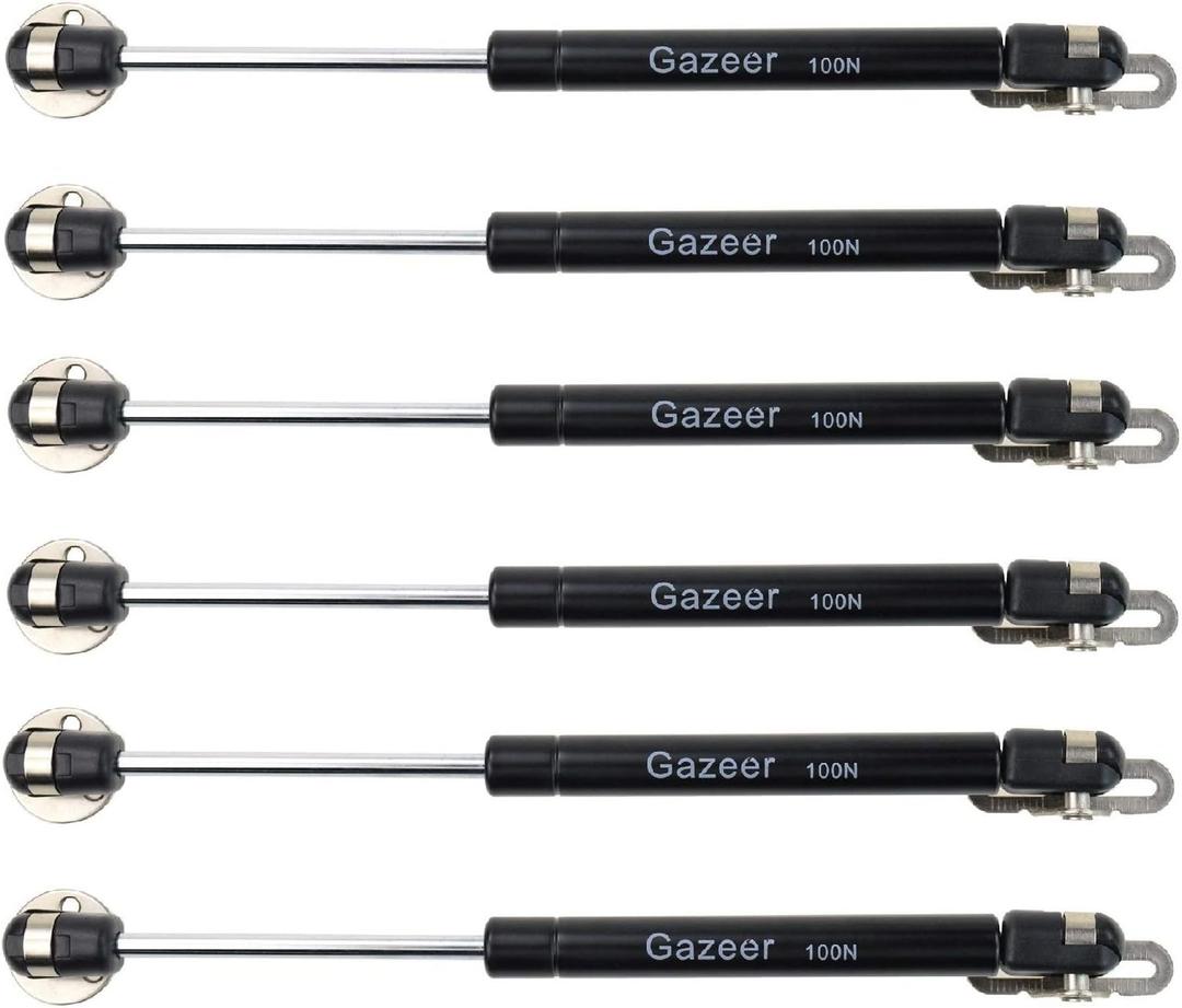 6 Pcs 100N/22.5lb Gas Struts 10inch Cabinet Struts Cabinet Shocks Cabinet Door Lift Pneumatic Support (Black)