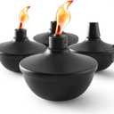 SNOGSWOG 4 Pack Metal Table Top Torches, 22oz Citronella Torches for Outside, Refillable Flame Light Torch, Decorative Tabletop Lantern