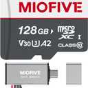 Miofive Memory Card - Ultimate Micro SD Card with USB 3.0 Type-C Card Reader 170MB/s, C10, U3, A2, V30, 4K for Dash Cams, Android Smartphones, Tablets, and Gaming Devices (128GB)