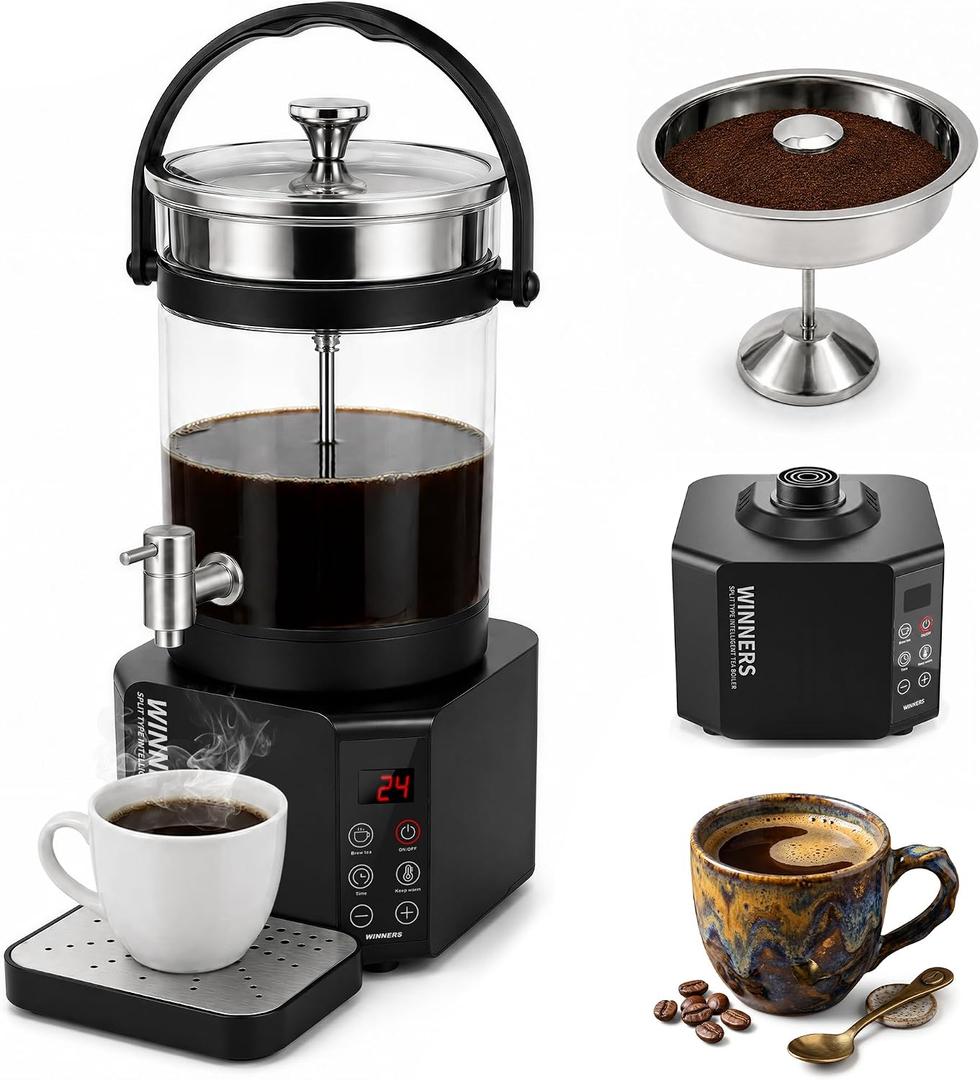 21-Cup Glass Coffee Urn, 5L Lift-Off Electric Percolator