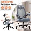 Big and Tall Office Chair with 500 LBSCapacity and Memory Foam Seat, Grey
Heavy duty executive chair, plus-size computer desk chair, saddle-shaped seat, flip-up arms, 3D headrest, for home and office