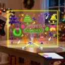 Acrylic Dry Erase Board with Light up Stand, 11.81" x 7.87" Clear White Board, Erasable, Note, Memo, Drawing, Daily, Moment, LED Note Board LED Warm Light for Home, School, Work (Large)