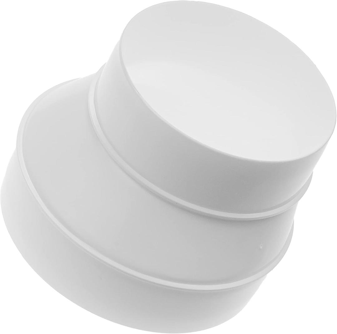 125mm to 100mm Channel Reducer - Round Reducer Channel - Adjustment Pipe Increase Reduction PVC DWV (Drain, Waste and Vent) Reduction of Coupling (Plastic, 12.5 to 10 cm) (White)