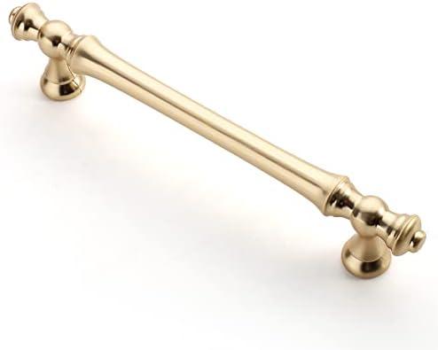 Asidrama 20 Pack 5 Inch(128mm) Brushed Brass Kitchen Cabinet Handles, Gold Cabinet Pulls Kitchen Cabinet Hardware for Cupboard Drawer Pulls