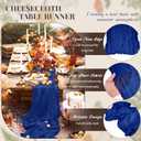 24 Pack Royal Blue Table Runner, Cheesecloth Table Runner Long Romantic Semi Sheer Rustic Boho Gauze Table Runners for Wedding Bridal Shower Birthday Party Decorations(17.7108 Inch)