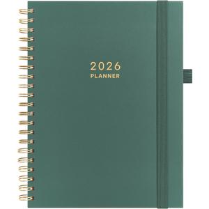 And Per Se 2026 Planner, A4 Size-Daily, Weekly & 18-Monthly Planner, Daily Schedule, Monthly Tabs, 100 GSM Thick Paper(Green)