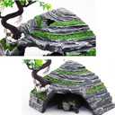 Reptile Box Shelter Terrarium Hideout Caves Turtle Ramp Basking Platform Habitat Decor Humidify Hide Cave Resin Rock