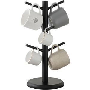 Mug Holder Tree,Coffee Cup Holder with 6 Hooks for Counter,Coffee Bar Accessories(Black)