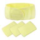 VOCOSTE 4 Pcs Spa Headband, Soft Women Hair Bands for Face Washing Bath Facial Mask Yoga, Yellow