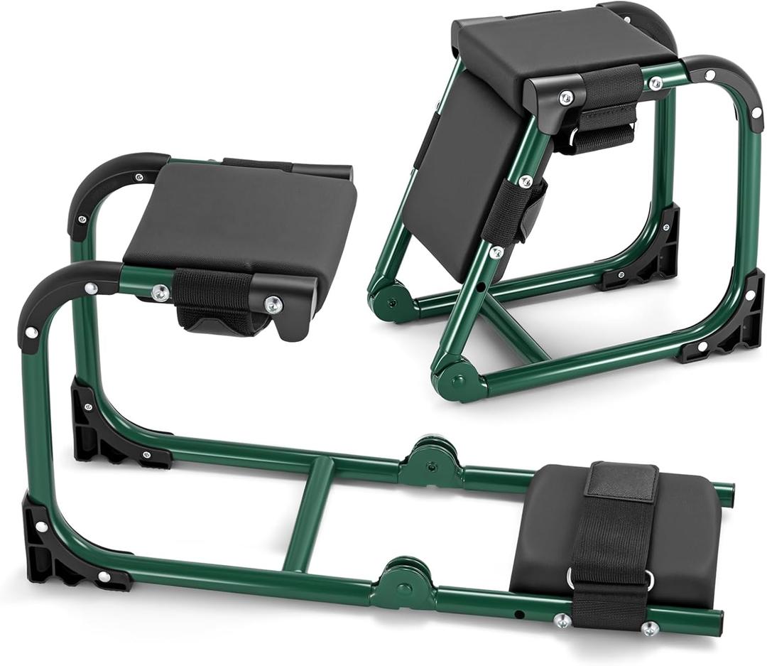 Tcoivs Knee Seat, Foldable Garden Kneeler and Seat, with Adjustable Kneeling Pad and Soft Seat Cushion, Supports Up to 350 LBS