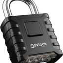 Heavy Duty Combination Padlock Outdoor – Weatherproof, Cut-Resistant, 0.31" (8mm) Shackle – for Gates, Fences, Sheds, Storage Units, Lockers, Cabinets – 1-Pack, Black