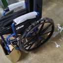 Drive Medical Blue Streak Lightweight Foldable Wheelchair - Enhanced Mobility Support - Durable Construction - Padded Comfort - Swing-Away Leg Rests - Desk Arms - Blue/Black - 18 Inch Seat