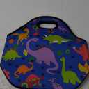 FlowFly Neoprene Kids Lunch box Insulated Soft Bag Mini Cooler Thermal Meal Tote Kit for Boys, Girls,Men,Women,School,Work, Office, Dinosaur