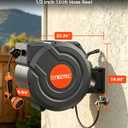 150FT Retractable Garden Hose Reel 1/2 Inch with 9-Pattern Spray Nozzle - Automatic Slow Return & Any Length Lock, Wall Mounted Heavy Duty Hose Reels for Outside, 180° Swivel UV Resistant