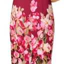  Adrianna Papell Women's Tie Front Stretch Twill Dress, Berry Multi, Size 8 