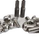 Harris Hardware 90209 T27 Torx Security Stainless Steel 10/24 Threaded Shoulder Bolts and Barrel Nuts for a 1/2 in. Panel and 2 Torx Bits