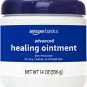 Amazon Basics Healing Ointment & Skin Protectant for Dry & Cracked Skin, Chapped Lips, Minor Cuts and Scrapes, Moisturizing Barrier Cream, Fragrance Free, 14 oz, 1-Pack
