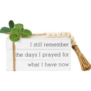 Decorative Books for Home Decor, Faux Books for Table Decor,Rustic Farmhouse Decor Books for Shelf Coffee Table Mantle Decor, Fake Books with Wood Beads String (I Still)