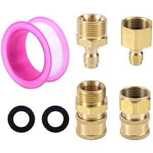 Gosknor 3pcs M22-14mm to 1/4in Pressure Washer Adapter, Quick Connect & Fast Disconnect Power Washer Adapter to 1/4in for Power Washers Hose Pump 5000 PSI