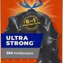 Hefty Ultra Strong Multipurpose Large Trash Bags, Black, Unscented, 30 Gallon, 25 Count