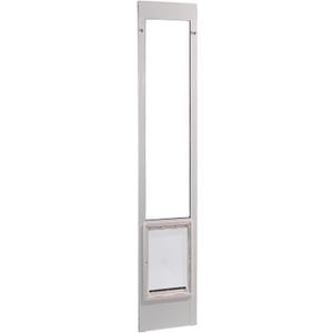 Ideal Pet Products Aluminum Pet Patio Door, Adjustable Height 77-5/8" to 80-3/8", 15" x 20" Flap Size, White