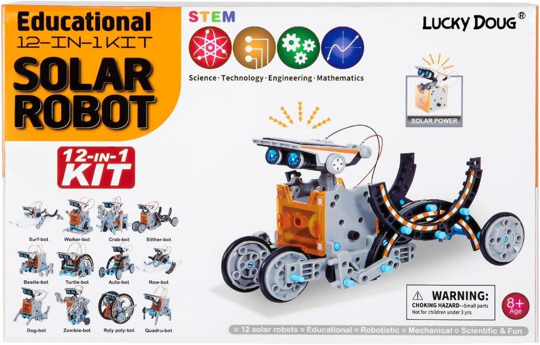 Lucky Doug Solar Power Kits Toys for Boys Ages 813, STEM Robot Kit Toys Gifts for Kids 8 9 10 11 12 13 Years, Educational Building Science Experiment Set Birthday for Kids Boys Girls
