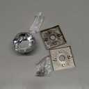 2 Pack Double Dummy Brushed Nickel Door Knob, Glass Crystal Door Knobs Diamond Shape, Hall and Closet Square Glass Door Pull Knobs, BS-004