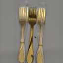 Gold Dinner Fork Set, Seeshine 7.8-inch Stainless Steel Shiny Gold Metal Table Fork Silverware, Set of 6