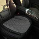 2 Pack Leather Front Car Seat Cover Bottom Only, Anti-Slip Padding Seat Cushion, Full Wrap Seat Protector with Storage Function Universal Fit for Most Cars, SUV, Pick-up Trucks (Black and Grey)