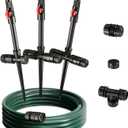 Flexible Sprinkler System, Above Ground DIY Irrigation Kit, Multi-Adjustable Lawn Sprinkler Set, Ideal for Plant and Flower Bed Watering, 30ft Garden Hose Included