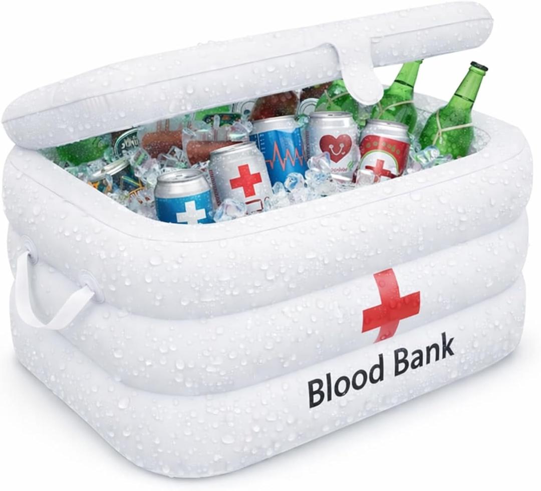 ArtCreativity Inflatable Cooler, Nurse Week Decorations, Hospital-Themed Drink & Snack Holder, Nurse Graduation Party Decorations, Halloween Party Decor 23" x 11" x 16.5"