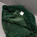 NEWCOSPLAY Faux Fur Throw Blanket Dark Green 3D Ribbed Plush Thick Warm Blanket for Couch Sofa Bed 850GSM (Dark Green Ribbed, Throw(50"x60"))