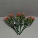 10 Bundles Artificial Fake Flowers, Faux Outdoor Plastic Plants UV Resistant Shrubs Outside Indoor Decorations (Red-Eucalyptus)