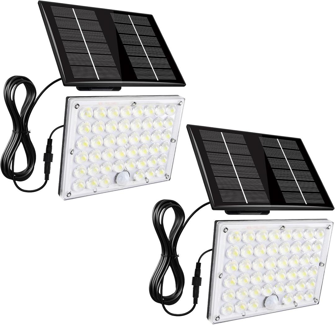 Aialun 184 LED Solar Outdoor Flood Lights,Motion Sensor Solar Powered Flood Lights 1500mAh Battery,IP65 Waterproof 3 Modes Dusk to Dawn Outside Security Lights for Porch,Yard,Garage, 2Pack