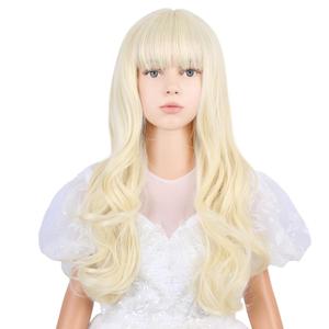 Blonde Wig Kids Light Blonde Wavy Curly Wig Child Long Blonde Wigs with Bangs