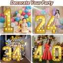 4FT Marquee 2 Numbers, Light Up Numbers 2 Mosaic Numbers Glitter Gold Black Light Up Letter Pre-cut Foam Board Sign Marquee for Birthday Party Decorations, Wedding, DIY Anniversaries