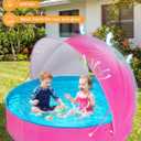 Jasonwell Kiddie Baby Pool with Canopy - Foldable Infant Toddler Kids Pool with Shade Baby Beach Essentials Tent Swimming Wading Pools for Toddlers 1-3 + Kids Dogs Ball Pit Backyard Water Play R, 48"