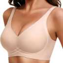 Avidlove Jelly Bras for Women No Underwire Seamless Push Up Bralettes Deep V Comfort Bra Full Coverage T Shirt Everyday Bras